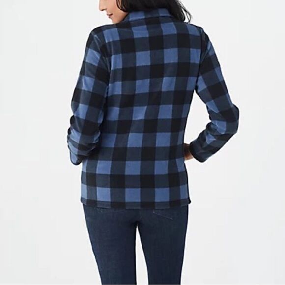 Denim & Co. Printed Fleece Zip Front Jacket - Picture 2 of 5